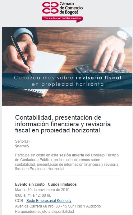 evento Sesión de Sensibilización en la Cámara de Comercio de Bogotá